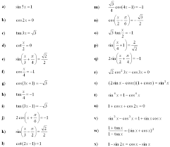 Trigonometric Equations Formula With