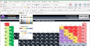 periodic table excel worksheet