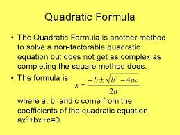 Chapter 7 Quadratic Equations And