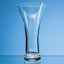 25cm Clear Glass Neptune Plain Trumpet Vase