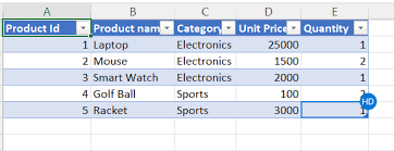 power automate create table with