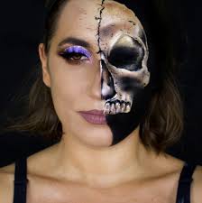 half skull face makeup sarah magic makeup