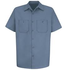 Red Kap Mens Wrinkle Resistant Short Sleeve Work Shirt Postman Blue