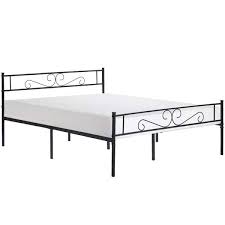 Vecelo Queen Size Bed Frame With Headboard And Footboard No Box Spring Needed Heavy Duty Metal Platform Black 63 W