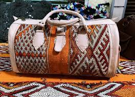 leather kilim travel bag moroccan