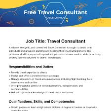 travel consultant job description