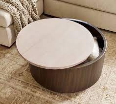 Small round coffee table snacks tea service plate tray bedside table sofa side table coffee tables home living room furniture. Gilman 30 Round Storage Coffee Table In 2021 Round Storage Coffee Table With Storage Coffee Table Pottery Barn