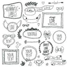 hand drawn romantic frame with