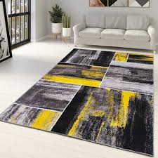 yellow and grey rug modern abstract