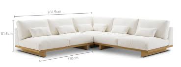 white performance fabric armless l shape sectional sofa mori by castlery