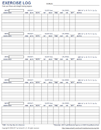 exercise log template