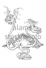 So, just print it out and usin crayons or colored pencils to make a vivid picture. Three Headed Dragon Coloring Page Outline Illustration Dragon Drawing Coloring Sheet Stock Photo Alamy