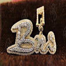 logo iced out hip hop jewelry