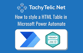 power automate html table styling and