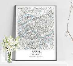 Map Of Paris France Paris Home Decor