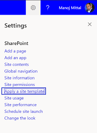 site template with sharepoint