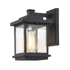 lnc square 1 light black outdoor wall