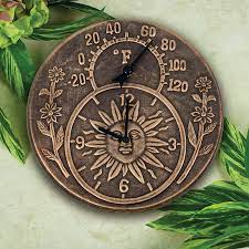 12 Terra Cotta Antique Gold Clock