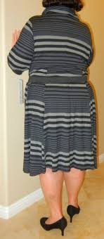 Robbie Bee Gray Striped Infinity Scarf Belted Knit Mid Length Work Office Dress Size 20 Plus 1x 59 Off Retail
