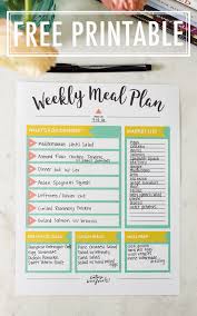 Meal Planning Tips Free Meal Planning Printable Eating