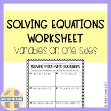 Pin On Solving Equations Activities