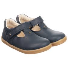 Blue Leather T Bar Shoes