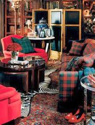rug with plaid chairs