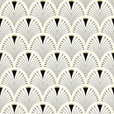 Modern Art Art Deco Fan Wallpaper Black