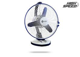 orient zippy 225 mm table fan white blue