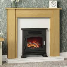 Natural Oak Veneer Fireplace Suite