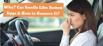 rotten egg smell in car causes