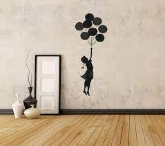 Banksy Stencil Flying Girl And Balloons