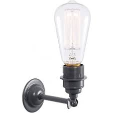 Industrial Bare Bulb Wall Light In Grey