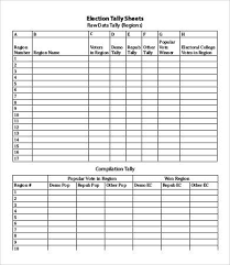 Tally Sheet Template 10 Free Word Pdf Documents Download