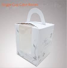 Baking Packaging Single Cup Cake Box Portable Window Mounted Small