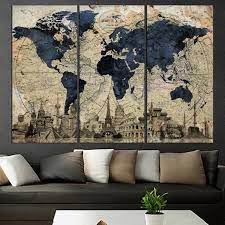 Wall Art Old World Map Canvas Print