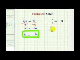 Ex Solving One Step Equation By Mult
