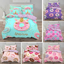 unicorn donuts design kid s bedding set