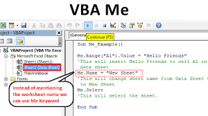 Vba Me How To Use Me Keyword In Vba Excel With Examples
