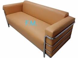 Leather Modern Salon Waiting Sofa At