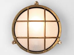 led outdoor wall lamp in brass and