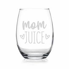 Mom Juice Stemless Wine Glass Mommy