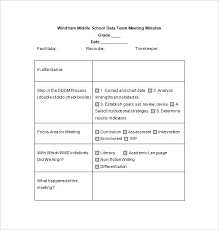School Meeting Minutes Templates Free Sample Example Format