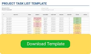 how to create a project task list