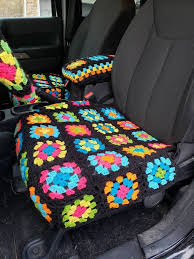 Granny Square Crochet Bottom Seat Cover