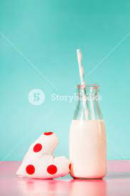 vintage style glass milk bottle with