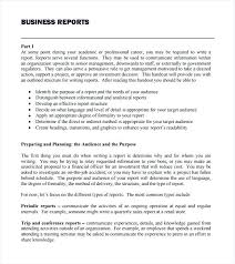Sample Business Report Example Template Free Format Download