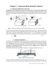 transverse shear stresses in beams pdf