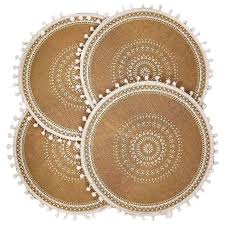 Round Placemats 4 Boho Woven Table Mats