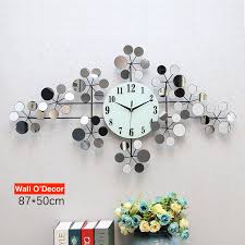 Metal Glass Wall Clock Decor